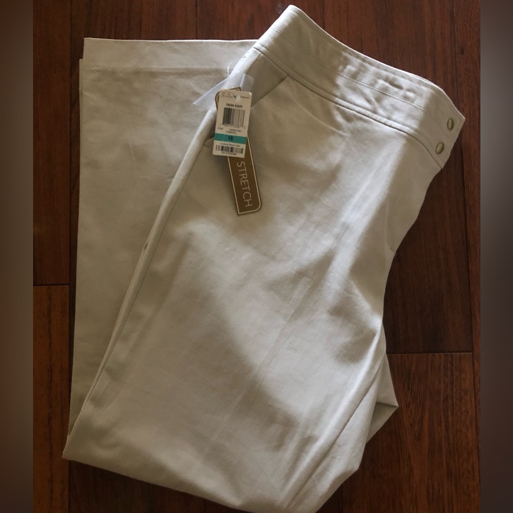 NWT Light color Khakis straight leg business casual pants size 16 - Picture 5 of 8